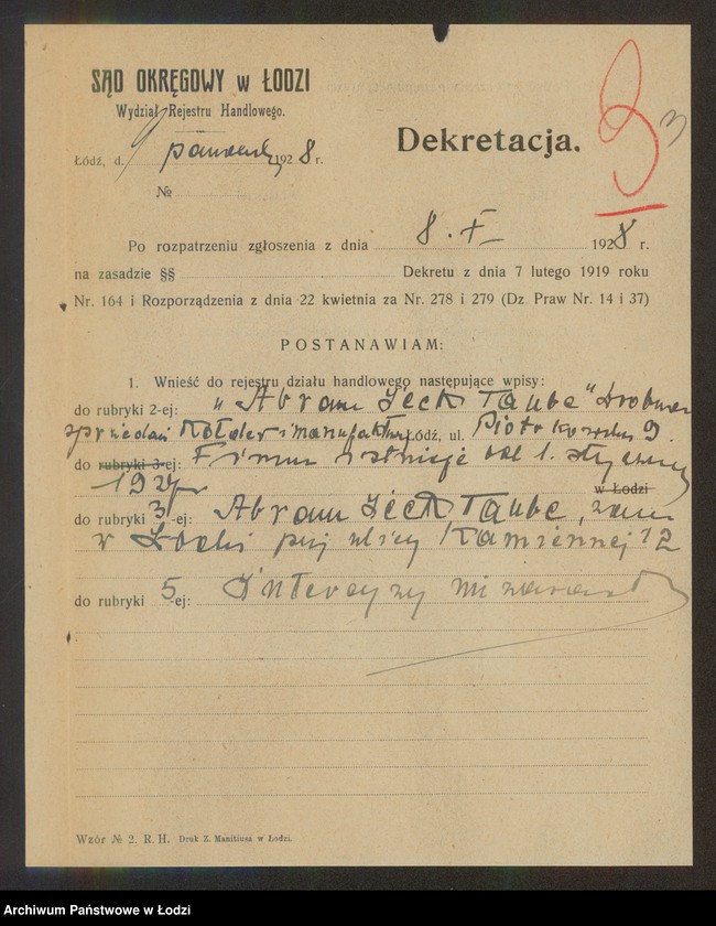 Obraz 5 z jednostki "Abram Ieck Tauba – drobna sprzedaż kołder"