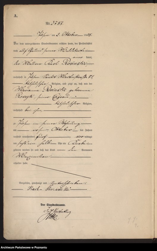 Obraz 8 z jednostki "Księga miejscowa urodzeń tom VIII"