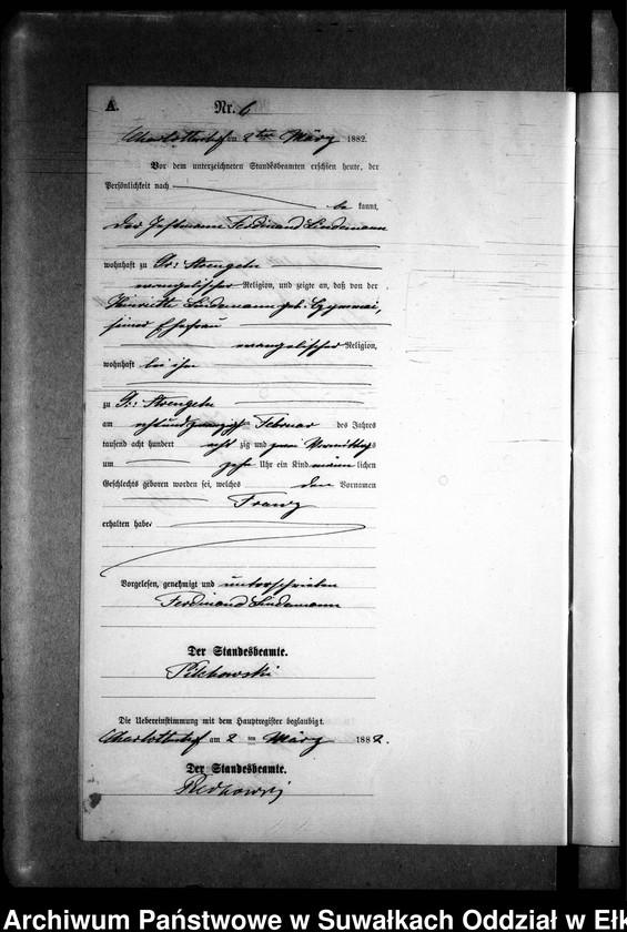 image.from.unit.number "Geburts-Neben-Register des Preussischen Standes-Amtes Gr. Strengeln Kreis Angerburg"