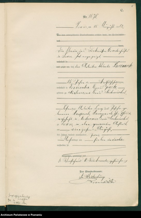 Obraz 8 z jednostki "Księga miejscowa zgonów t. IV"