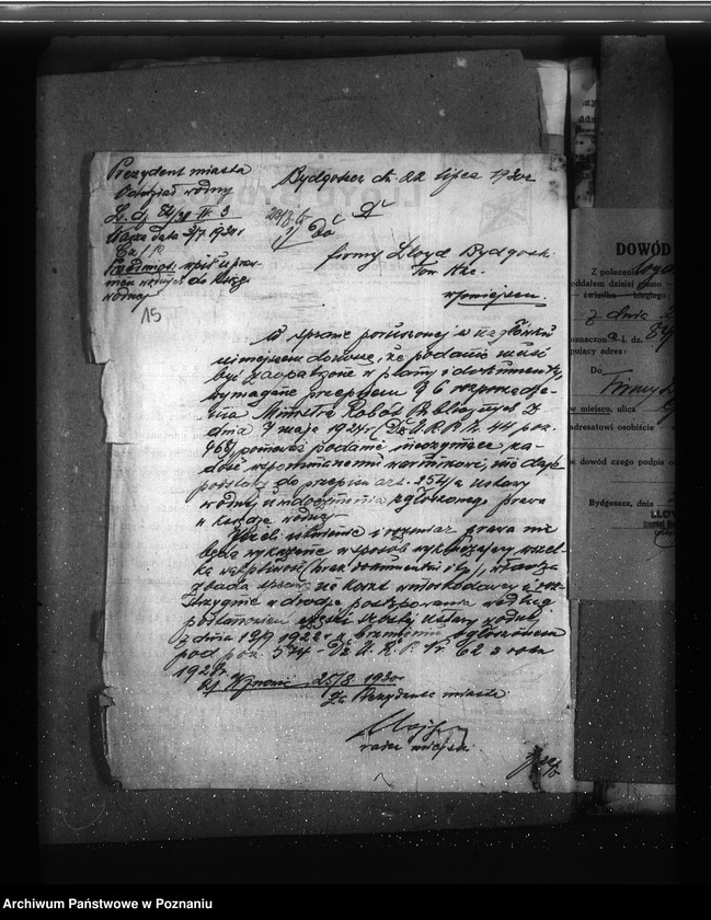 Obraz 19 z jednostki "/Uprawnienia wodne firmy Lloyd Bydgoski, Spółka Akcyjna Bydgoszcz ul. Grodzka 28/29/"