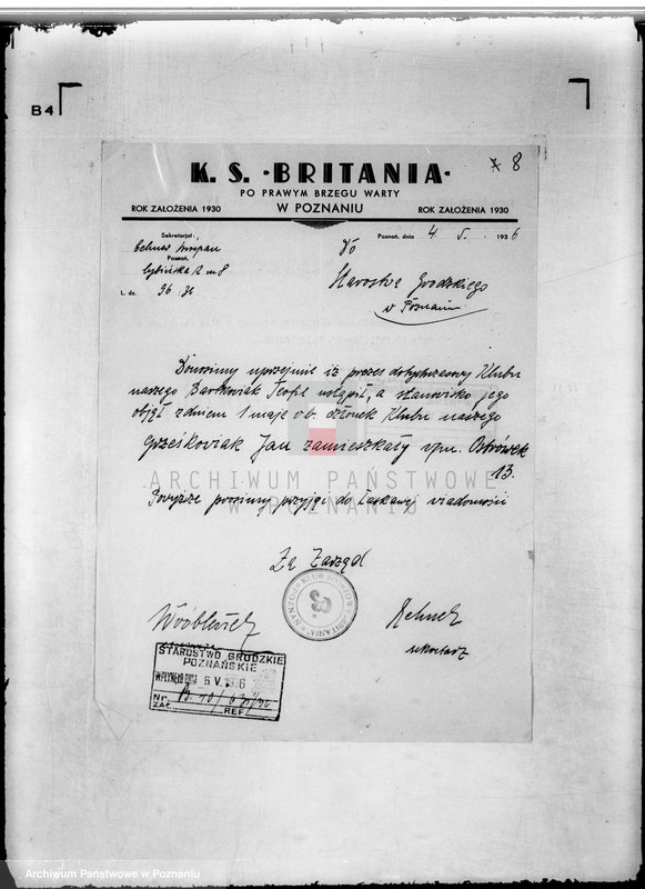 Obraz 12 z jednostki "/Klub Sportowy,,Britania" w Poznaniu/"