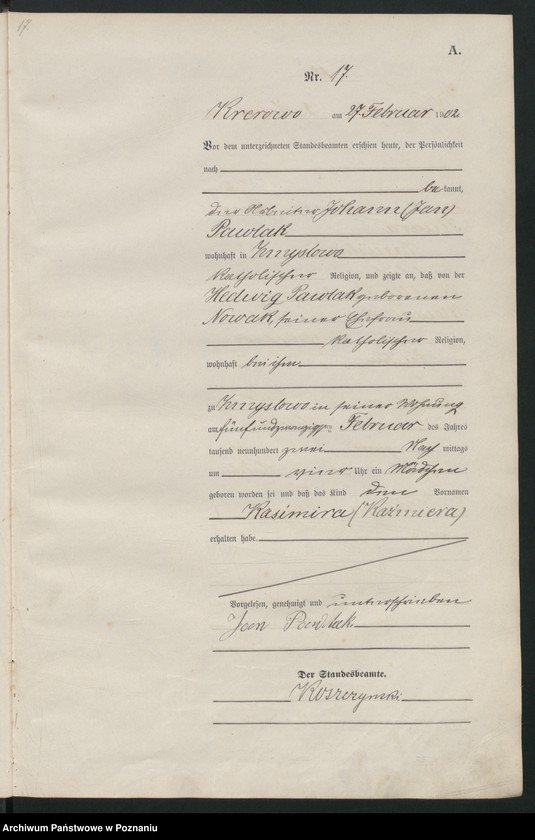 Obraz 20 z jednostki "Geburts-Haupt-Register"
