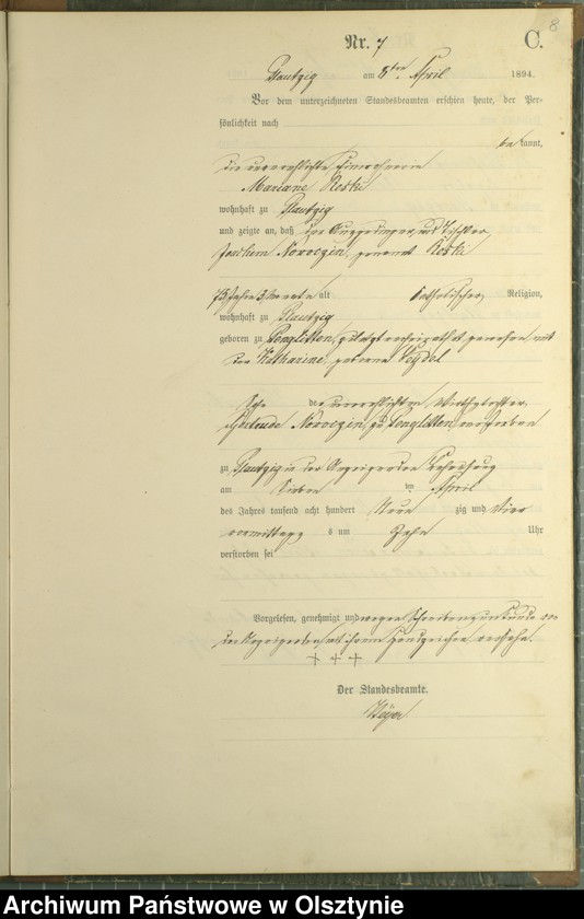 image.from.unit.number "Sterbe-Haupt-Register Nr 1 - 22"