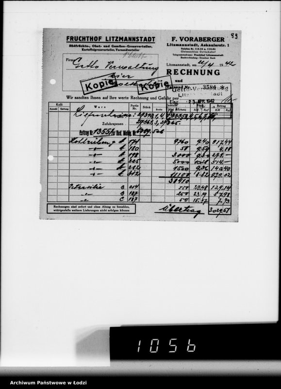 Obraz 18 z jednostki "Aufträge, [Lieferscheinen und Rechnungen] 13541-13600"