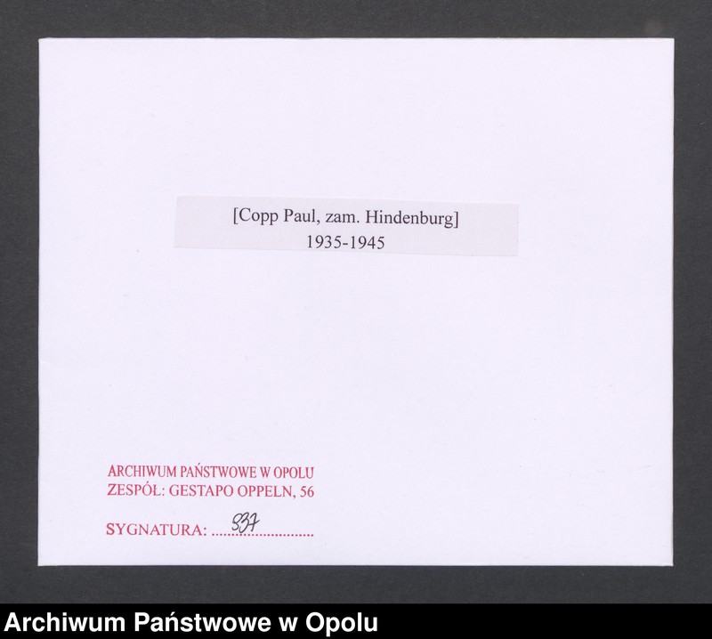 Obraz 2 z jednostki "[Copp Paul, zam. Hindenburg]"
