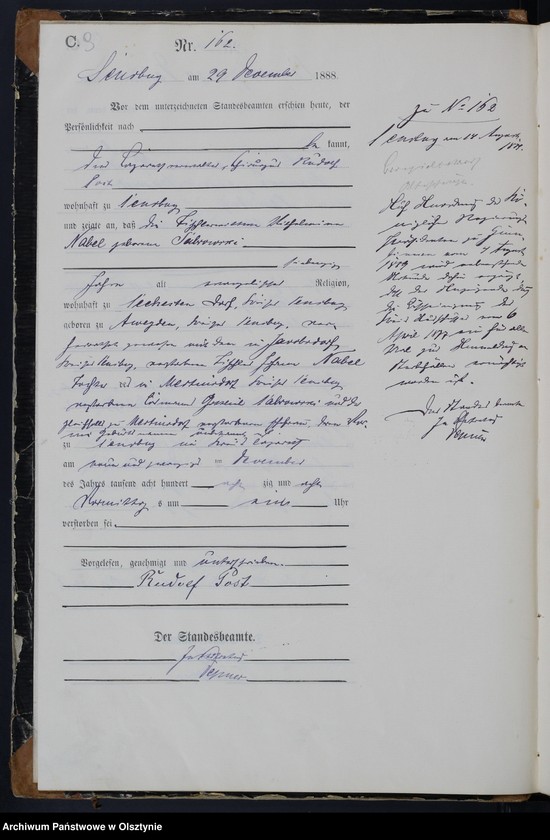 image.from.unit.number "Sterbe-Haupt-Register,Tom II,Nr 155 - 163"