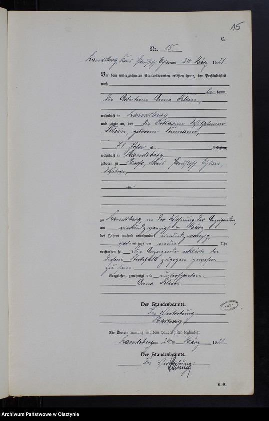 image.from.unit.number "Sterbe-Neben-Register Nr 1 - 39 [ Księga zgonów - wtóropis ]"