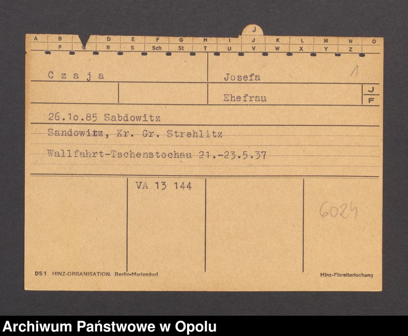 Obraz 3 z jednostki "[Czaja Josefa, ur. 26.10.1885 Sandowitz]"