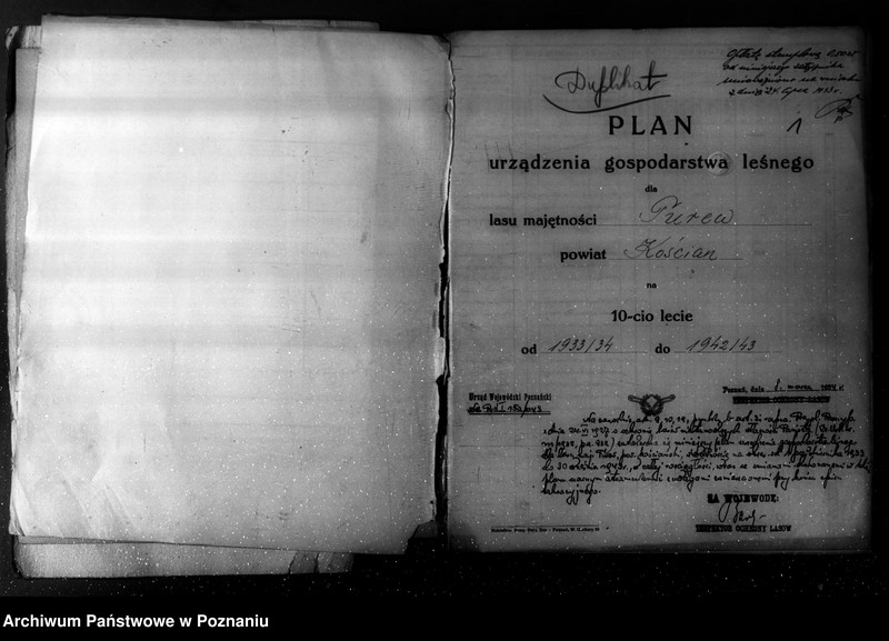 Obraz 5 z jednostki "/Plan urządzania gospodarstwa leśnego dla lasu majątku Turew powiatu kościańskiego 1933-1943/"