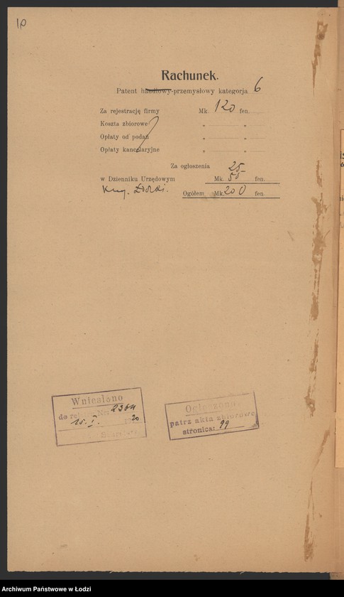 Obraz 12 z jednostki "Pinkus Holenderski, Hersz Leibus Blechstein- fabrykacja i sprzedaż wyrobów pończoszniczych"