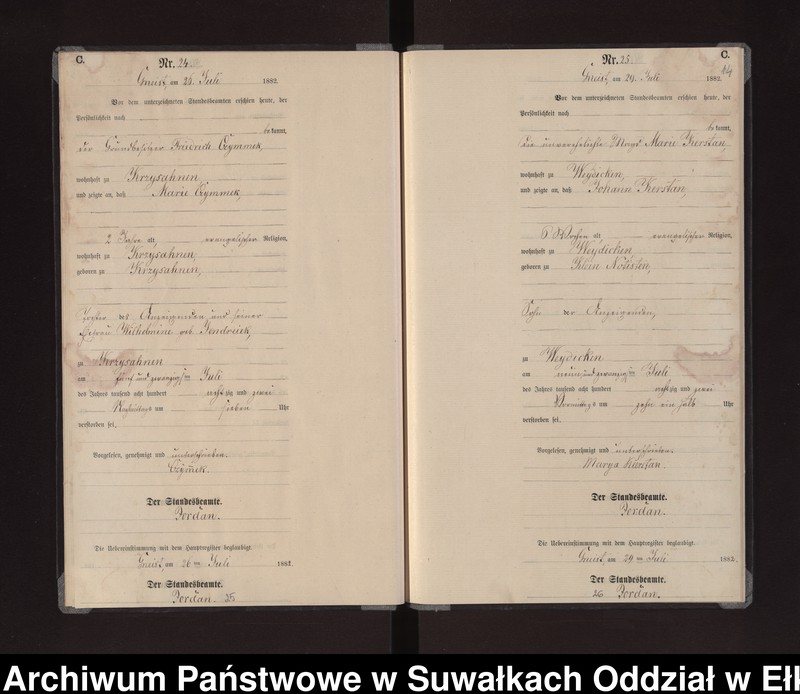 Obraz 17 z jednostki "Sterbe-Neben-Register des Königlich Preussischen Standes-Amtes Gneist Kreis Loetzen"