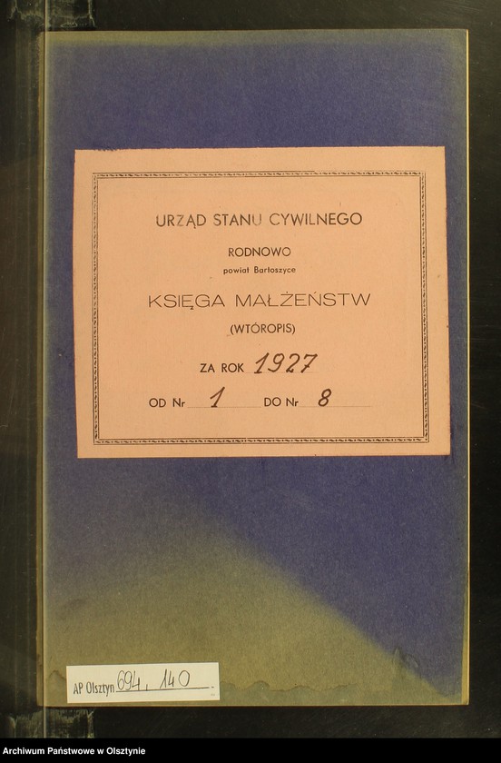 image.from.unit.number "Heiraths-Neben-Register Nr 1 - 8 [ Księga małżeństw - wtóropis ]"