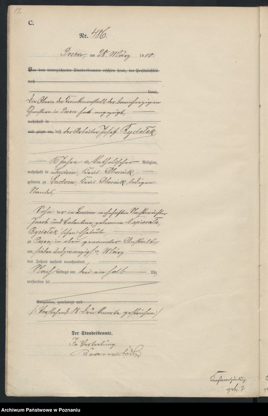 Obraz 15 z jednostki "Księga miejscowa zgonów"