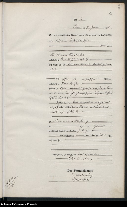 Obraz 13 z jednostki "Księga miejscowa zgonów tom I [Rejestr główny zgonów]"