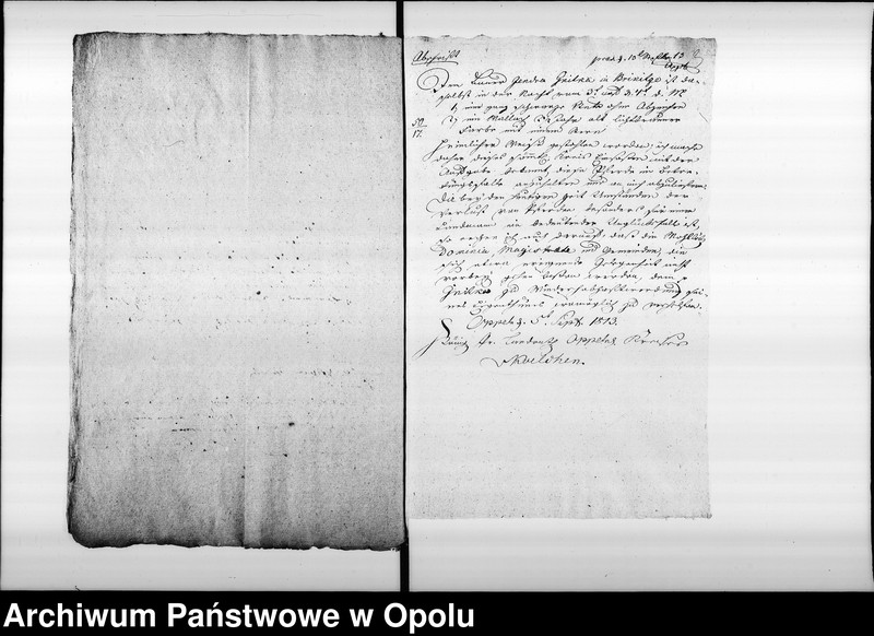 Obraz 7 z jednostki "Acta betreffend die Ausmittelung der fremden Pferde und etwaniges Fuhrwerk was durchs Militair da und dort requirirt, und auf diese Art vom Eigenthümern abhanden gekommen Vol. I de anno 1813"