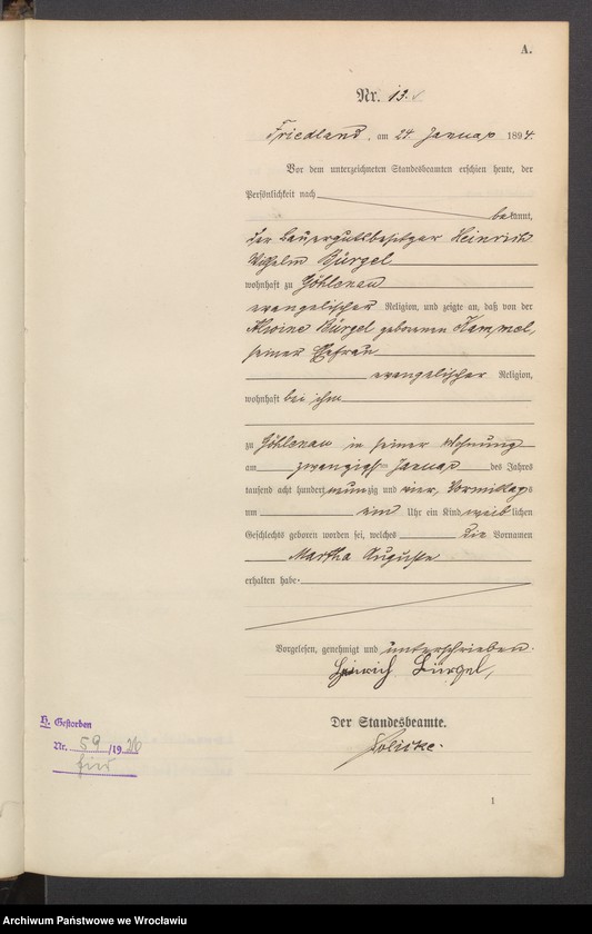 image.from.unit.number "Księga urodzeń USC Mieroszów (Friedland) 1894"