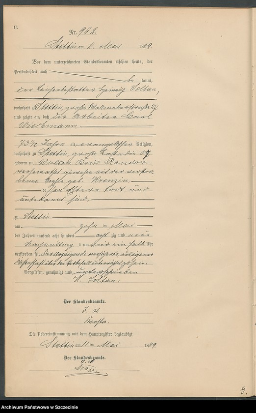 Obraz 9 z jednostki "Sterbe-Register (Neben-Register) Band III"