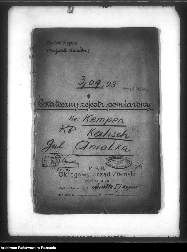 Obraz 4 z jednostki "Ostateczny i tymczasowy rejestr pomiarowy majątku Aniołka powiat kępiński"