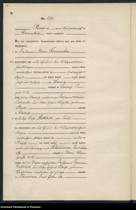 Obraz 17 z jednostki "Księga miejscowa małżeństw"