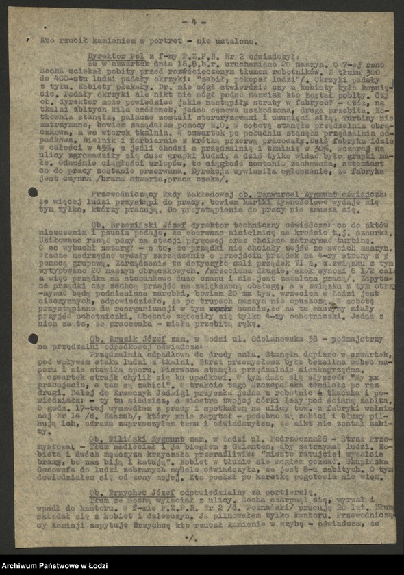 Obraz 6 z jednostki "Państwowe Zakłady Przemysłu Bawełnianego nr 2; protokoły z narad technicznych, raporty dzienne z wykonania produkcji, [meldunki o zarobkach]"