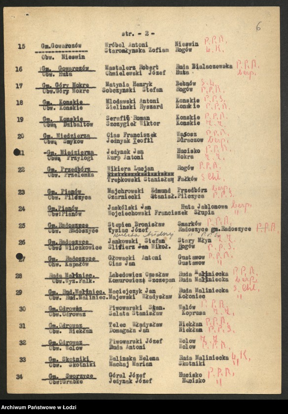 Obraz 7 z jednostki "Wybory do Sejmu okręg X powiat Końskie [- wykazy uprawnionych do głosowania, trójek partyjnych, składy Obwodowych Komisji Wyborczych ]"