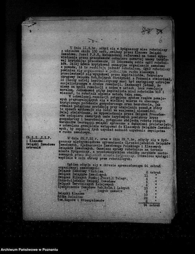 Obraz 10 z jednostki "Sprawozdania okresowe ze stanu bezpieczeństwa za miesiące lipiec-grudzień 1932 r. /nr 7-12/"