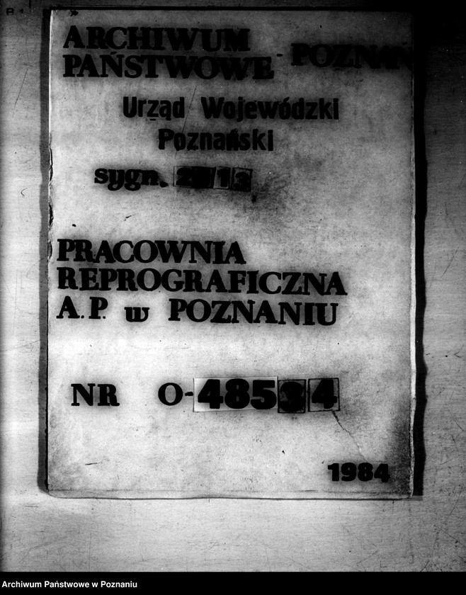 Obraz 1 z jednostki "RP rejestr 1 /Rejestr spraw parcelacji rządowej/"