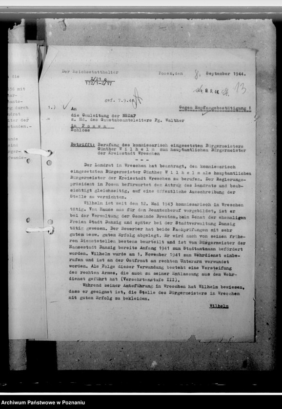 Obraz 17 z jednostki "Wilhelm, Günther - burmistrz we Wrześni"