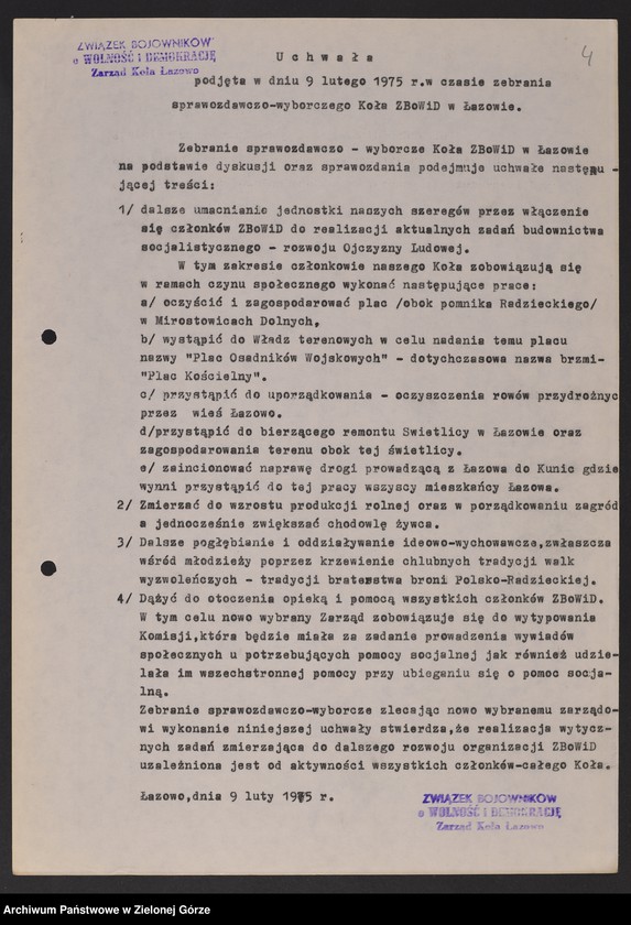 image.from.unit.number "Oddział Powiatowy ZBoWiD w Żarach. Kampania wyborcza. Zebrania sprawozdawczo-wyborcze i wykazy ewidencyjne kół terenowych "