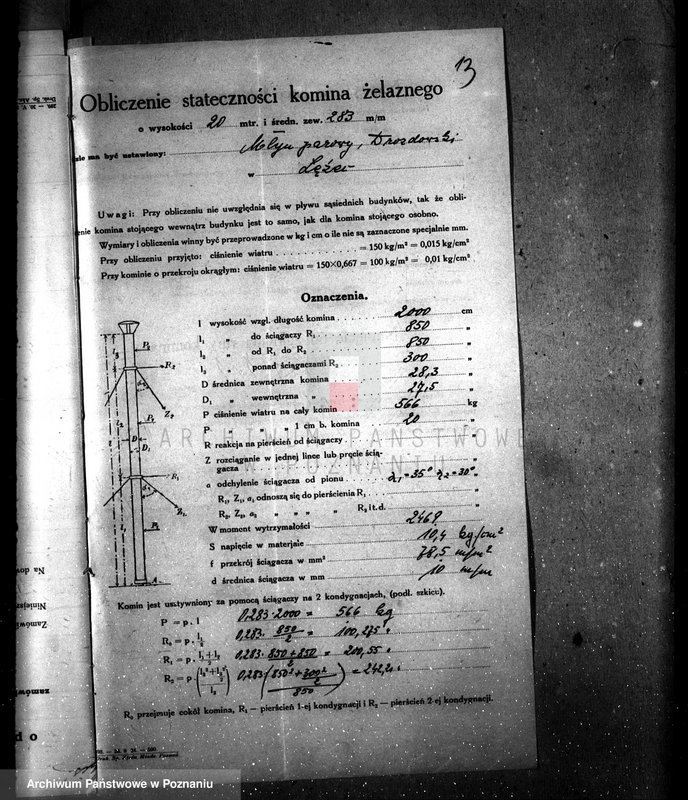 image.from.unit.number "Młyn parowy w Łężcu, pow. międzychodzki własność St. Drozdowski nr woj. kotła 6043"