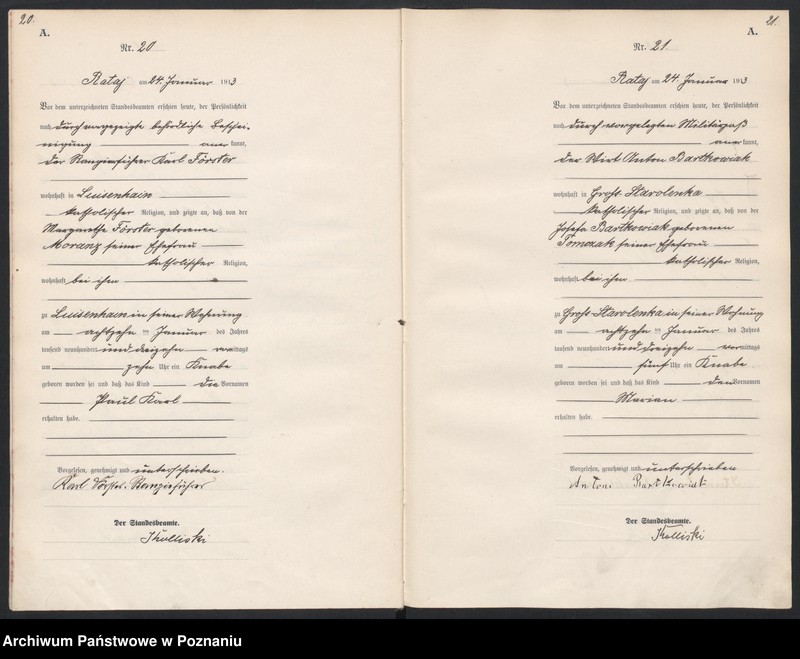 Obraz 13 z jednostki "Księga miejscowa urodzeń [Rejestr główny urodzeń]"