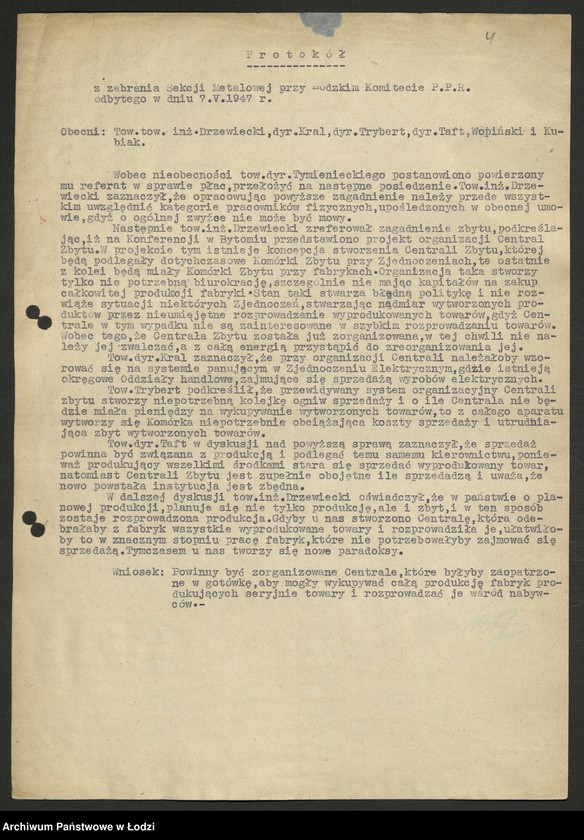 Obraz 5 z jednostki "Sekcja Metalowa; protokoły"