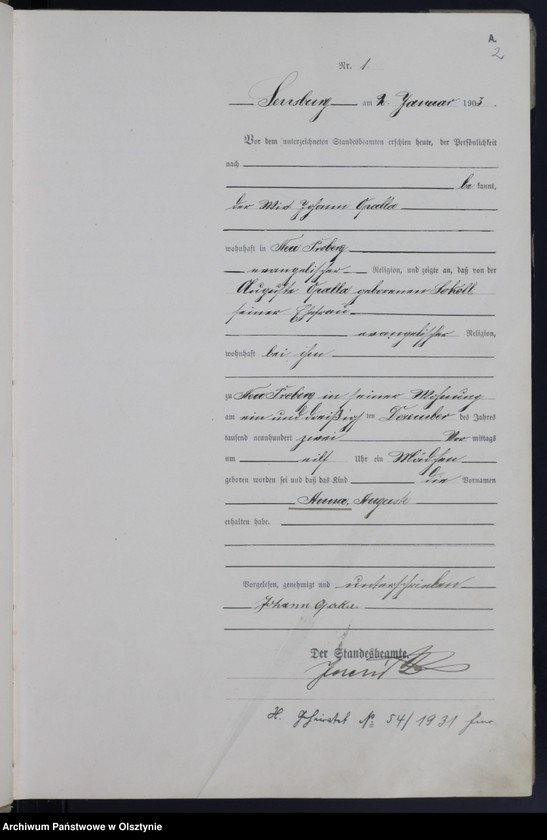 image.from.unit.number "Geburts-Haupt-Register Nr 1 - 318"