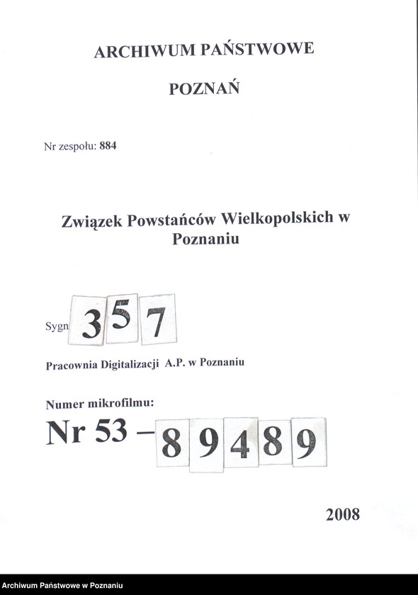 Obraz 1 z jednostki "Zduny, powiat Krotoszyn - akta koła."