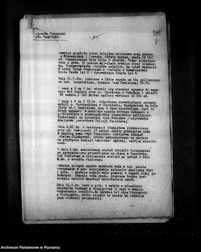 Obraz 12 z jednostki "Sprawozdania sytuacyjne tygodniowe za czas od 1 listopada do 4 grudnia 1930 r. /53-57/"