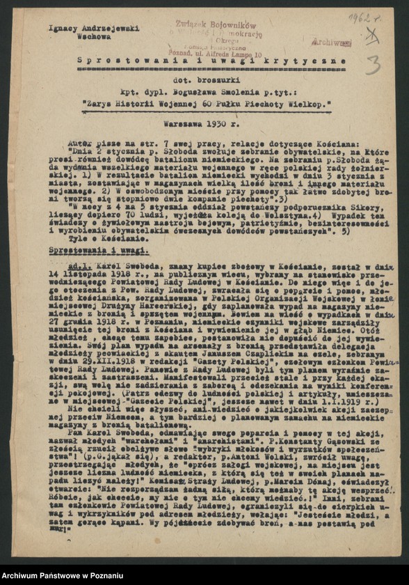 Obraz 13 z jednostki "Ogólne uwagi i spostrzeżenia dotyczące powstania wielkopolskiego."