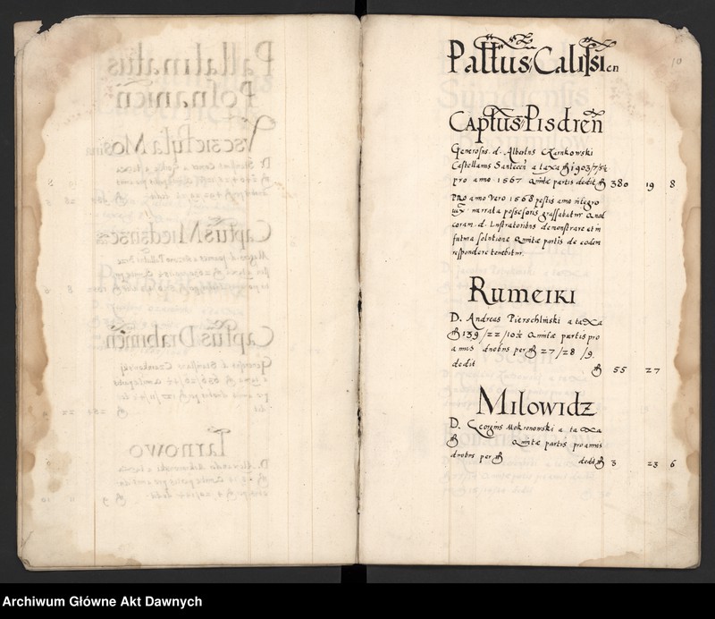 image.from.unit.number "Sumariusz pieniędzy i rejestr retenty piątej części z dochodów dóbr stołowych z terenów całej Rzeczpospolitej."