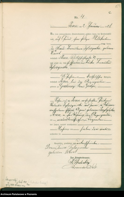 Obraz 7 z jednostki "Księga miejscowa zgonów t. I"