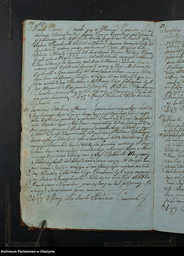 image.from.unit.number "Akta Urodzenia, Małżeństw, Zeyścia Parafii Janowo Powiatu Przasnyskiego Gubernij Płockiej z Roku 1851"