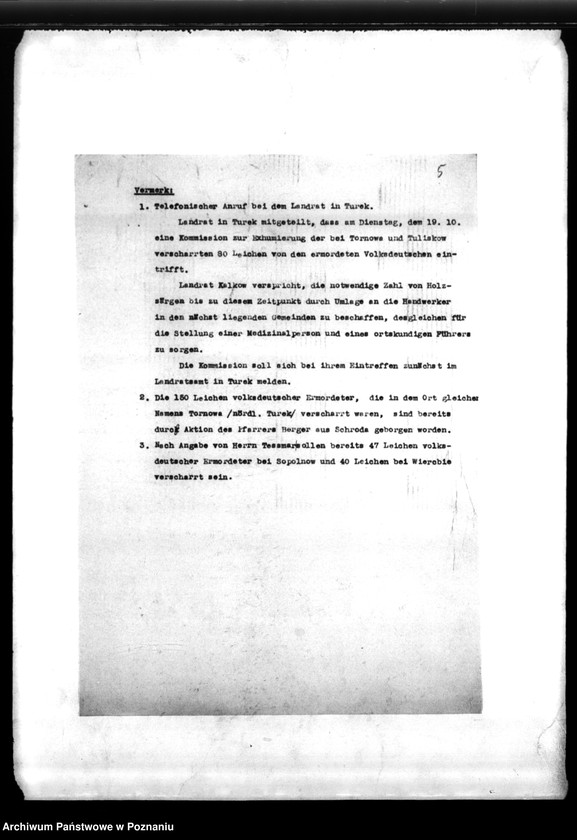 Obraz 9 z jednostki "Podręczna teczka akt dra Kortka, zawierająca informacje o utworzeniu Zentralstelle f.d. Gräber oraz korespondencję w sprawie miejscowych Niemców, zaginionych w 1939 roku"