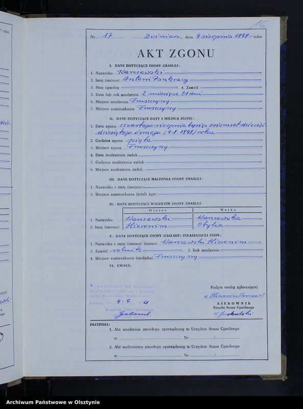 image.from.unit.number "Księga zgonów Nr 1 - 35 i 1 - 44 /przepisana w języku polskim z oryginału niemieckiego w dniach 4.09.-7.09.1961/"