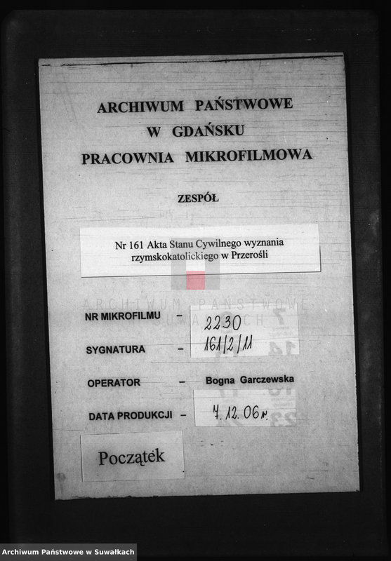 Obraz 1 z jednostki "Dokumenty k Aktam brakosočestavšichsja Pržerosl