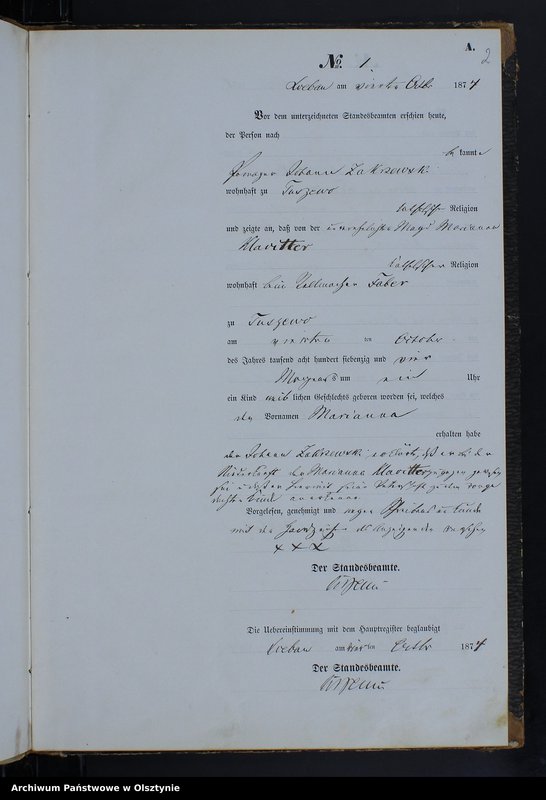 Obraz z jednostki "Geburts-Neben-Register Nr 1 - 18"