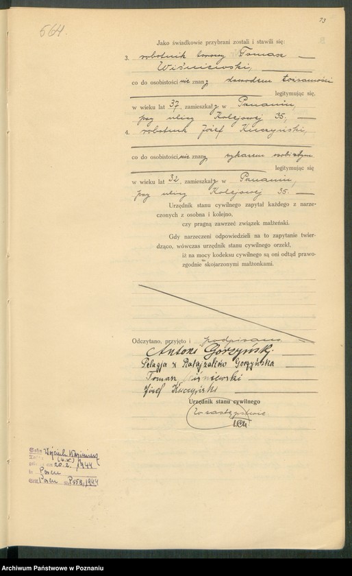 Obraz 15 z jednostki "Księga miejscowa małżeństw tom III [Rejestr główny małżeństw]"