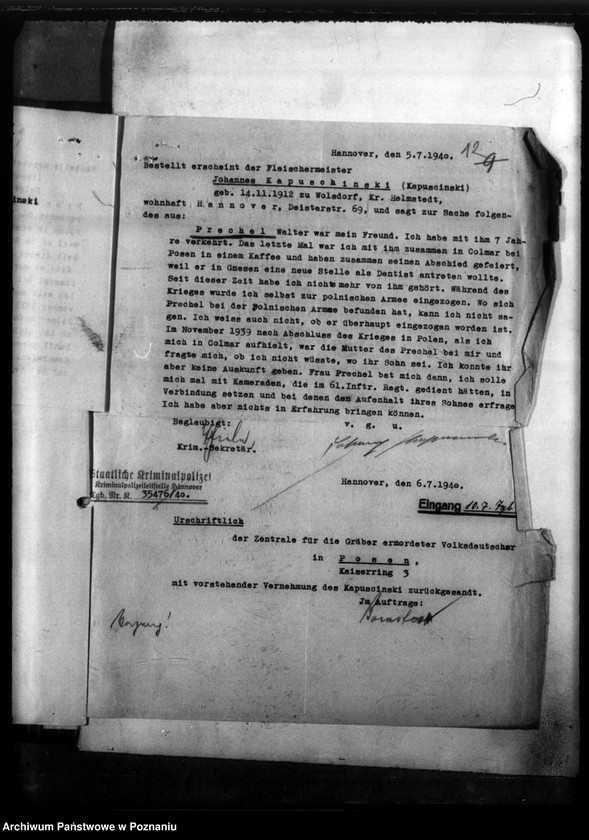 Obraz 16 z jednostki "Todesfall Walter Prechel - Rogasen (powiat Oborniki)"