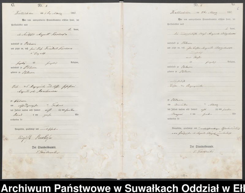 image.from.unit.number "Sterbe-Haupt-Register des Königlichen Preussischen Standes-Amtes Kallischken Kreis Johannisburg"