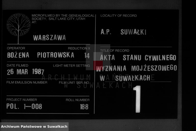 image.from.unit.number "Dowody do akt Osób Zaślubionych Urzędnika Stanu Cywilnego Wyznania Mojżeszowego Okregu Suwalskiego"