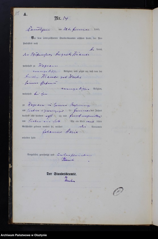 image.from.unit.number "Geburts-Haupt-Register Nr 1 - 189"