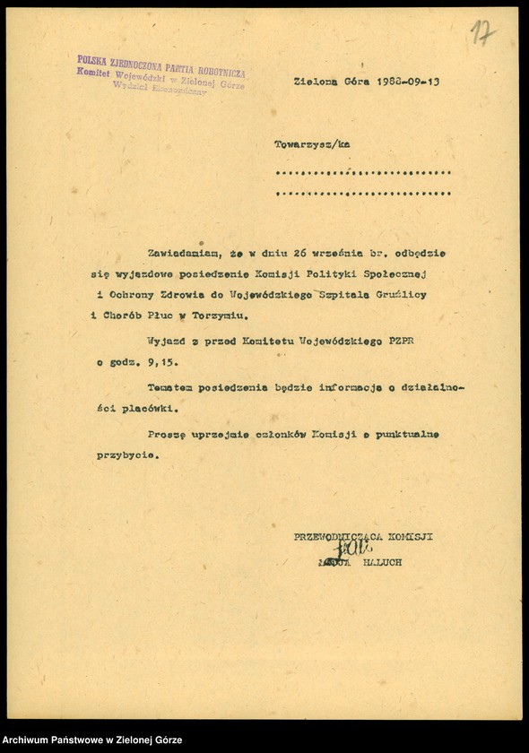 Obraz 19 z jednostki "Zdrowie. Materiały Komisji Polityki Społecznej i Ochrony Zdrowia przy KW"